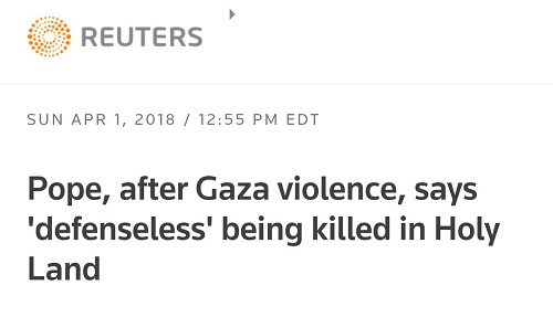 Reuters headline Gaza